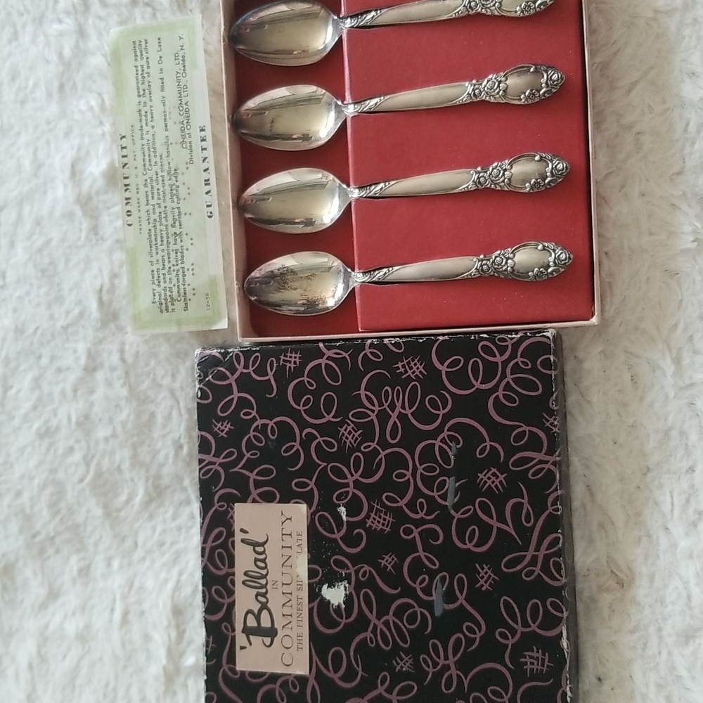 Ballard Community Finest Silver Plated Tea Spoons Set Of Four